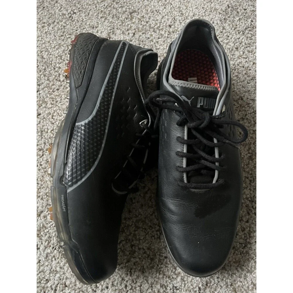 PUMA Ignite ProAdapt Delta Golf Shoes Black Leather Men’s Sz 10.5 193849-02